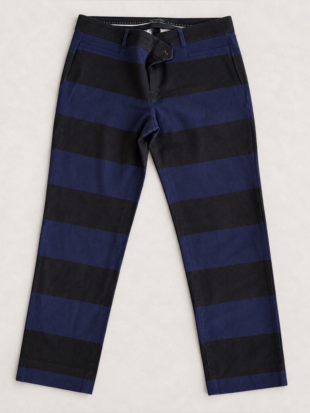 Women's Banana Republic Striped Blue and Black Casual Pants